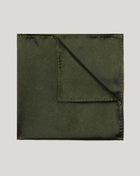 Silk Satin Pocket Square, Khaki, hi-res